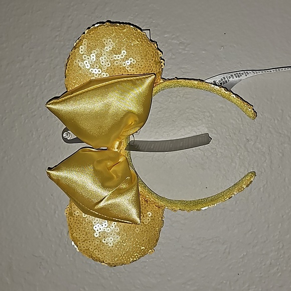 Disney Accessories - 2022 Disney Parks Sequin Pastel Yellow Minnie Mouse Ears Headband